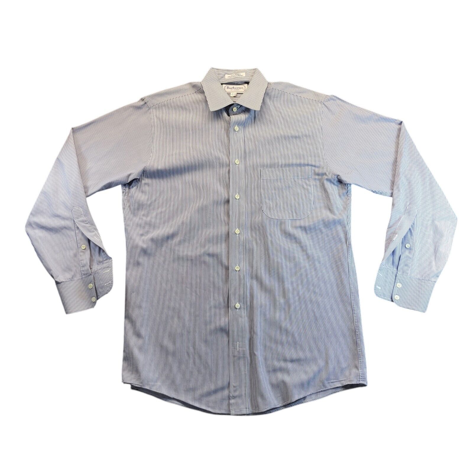 Burberry London Mens Long Sleeve Button Front Striped Shirt Size 15.5 - 34 Usa